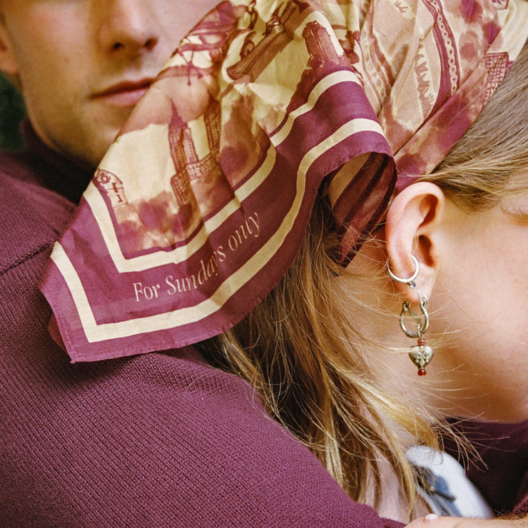 Sunday Scaries Rom-Com Autumn Silk Scarf